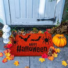 Nicola Spring Halloween Coir Door Mat Orange