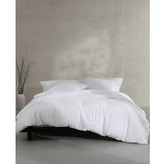 Calvin Klein Solid Washed Textured Cotton Jacquard 3 Duvet Cover White