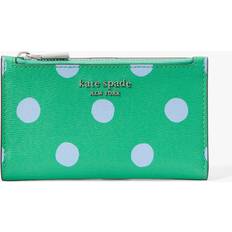 Kate Spade Morgan Sunshine Dot Printed Pvc Small Slim Bifold Wallet Candy Grass Wallet