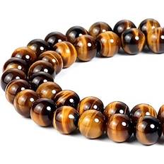 Yellow DIY 12mm Natural Yellow Tiger Eye Beads Round Semi Precious Gemstone Loose Beads for Jewelry Making 32pcs/Strand