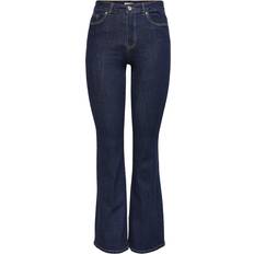 Only Flared Fit High Waist Jeans - Blue/Dark Blue Denim