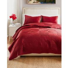 Greenland Home Fashions Riviera Velvet Oversized Red