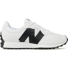 White Running Shoes New Balance Big Kid's 327 - White/Black