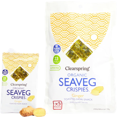 Sugar Free Snacks Clearspring Organic Seaveg Crispies Multipack Ginger 20g 5pcs 1pack