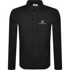 Black - Men Shirts Armani Exchange Poplin Shirt - Black