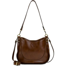 Patricia Nash Caletta Small Leather Hobo Crossbody Cognac