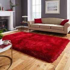 Think Rugs Shaggy Plain Red Red 150 x 230cm