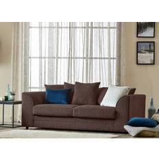 Zipcode Design 3 Seater Chocolate Sofa 190cm 3 Seater