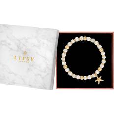 Lipsy Gold Beaded Charm Coastal Bracelet Gift Boxed