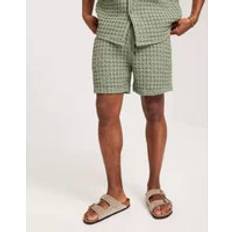 Oas Waffle Shorts Shorts Dusty Green