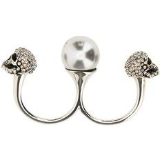 Alexander McQueen Skull Double Ring Gioielli Silver-Donna