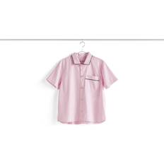 Women Pyjamas Hay Soft Pink Outline Contrast-trim Organic-cotton Pyjama Shirt