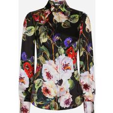 Women - XL Blouses Dolce & Gabbana Satin shirt roseto_fdo_nero