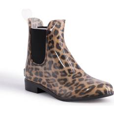 AUS WOOLI AUSTRALIA Aus Wooli Australia Womens Rainboots With Sheepskin Insole Included LEOPARD Leather Leopard