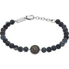 Diesel Men's Black Agate Beaded Bracelet