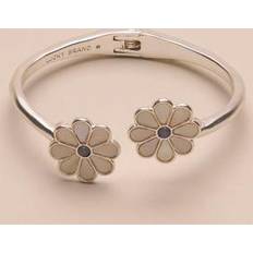 Lucky Brand Silver-Tone Color Stone & Mother-of-Pearl Daisy Cuff Bracelet Silver