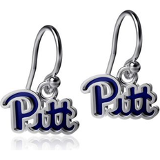 Dayna Designs Women's Pitt Panthers Silver Enamel Dangle Earrings