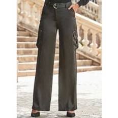 Sosandar Satin Utility Trouser Black, Black, 10, Women