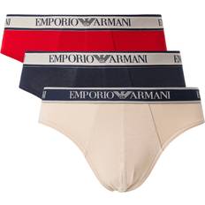 Emporio Armani Beige Clothing Emporio Armani Pack Briefs Nude/Marine/Red