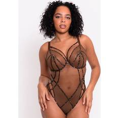 Polyester Shapewear & Under Garments Curvy Kate Scantilly Senses Plunge Bodysuit Leopard Brown