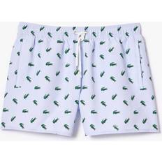 Lacoste Blue - Men Swimwear Lacoste Crocodile Print Swim Trunks, Multi