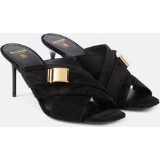 Balmain Uma suede mules black