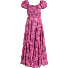 Long Dresses - Purple Free People Women's SHORT SLEEVE SUNDRENCHED Pink