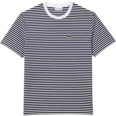 White - Women T-shirts Lacoste Heavy Cotton Striped T-shirt White Navy Blue