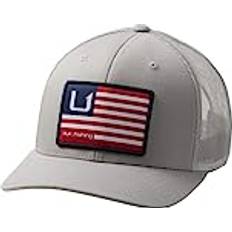 Huk Men's Gray and Bars American Trucker Snapback Hat Gray