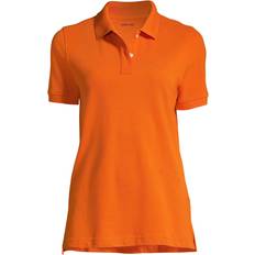 Lands' End Women Polo Shirts Lands' End Women's School Uniform Short Sleeve Mesh Polo Shirt Orange spice