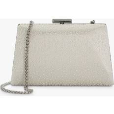 White Clutches Dune Because Pearl Effect Clutch Bag, Ivory
