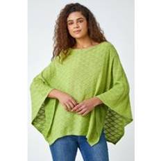 Green Capes & Ponchos Roman Textured Stretch Jersey Poncho Lime