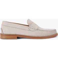 Grey - Men Low Shoes Kurt Geiger Men's Flats Nubuck Leather Loafer Light Grey Luis