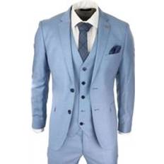 Paul Andrew Mens Piece Light Blue Classic Stitch Retro Suit