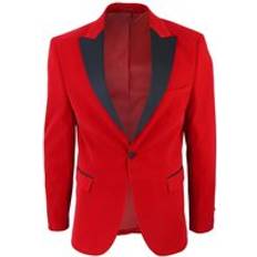 Truclothing Velvet Dinner Tuxedo Suit Jacket Blazer Red 42R