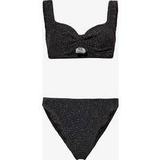 XS Bikini Sets Hunza G Juno Seersucker Bikini Black