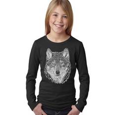 LA Pop Art Girls Word Long Sleeve Elephant Black