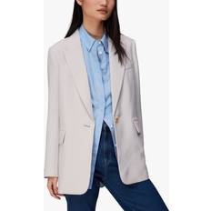 White Blazers Whistles Crepe Boyfriend Blazer, Neutral