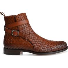 Taft Men's Dylan Hand-Woven Leather Buckle Jodhpur Boots Brown Woven