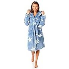 Blue - Women Robes Light & Shade Star Print Super Cosy Robe Blue