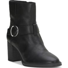 Lucky Brand Women's Achelle Buckled Block-Heel Booties Black Leather