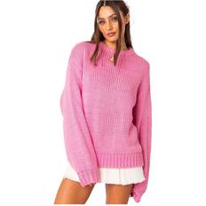 Edikted Women's Aiden oversized chunky knit sweater Pink