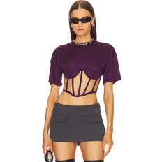 RTA Short Sleeve Corset Top in Purple. M, S, XS