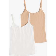 On Gossamer Women's Cotton Camisole, Pack 1427P2 Champagne, White