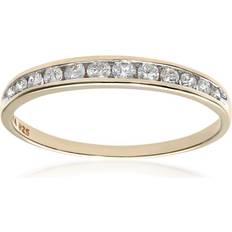 Diamant L'Eternel Womens 9ct Yellow Gold Quarter Carat Channel Set Half Eternity Ring