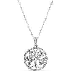 Pandora Women Jewellery Pandora Family Tree Necklace - Silver/Transparent