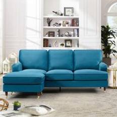 2 Seater - Blue Furniture Artemis Home Woodbury Reversible Teal Sofa 218cm 3 Seater