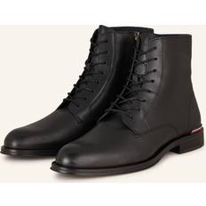Tommy Hilfiger Men Boots Tommy Hilfiger Leather Lace-Up Mid Boots BLACK