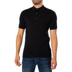 John Smedley Adrian Plain Polo Shirt Black