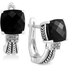 Effy Black Onyx 3-1/2 ct. t.w. and Diamond Accent Earrings in Sterling Silver Silver